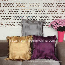 High-End European Fringed Pillow Fashion Sofa Cushions with Wrinkle